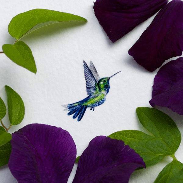 миниатюрная картина колибри