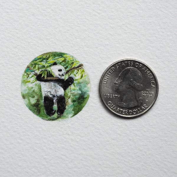 миниатюрная картина панды