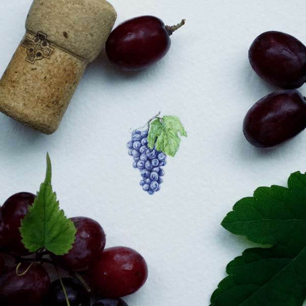 миниатюрная картина винограда